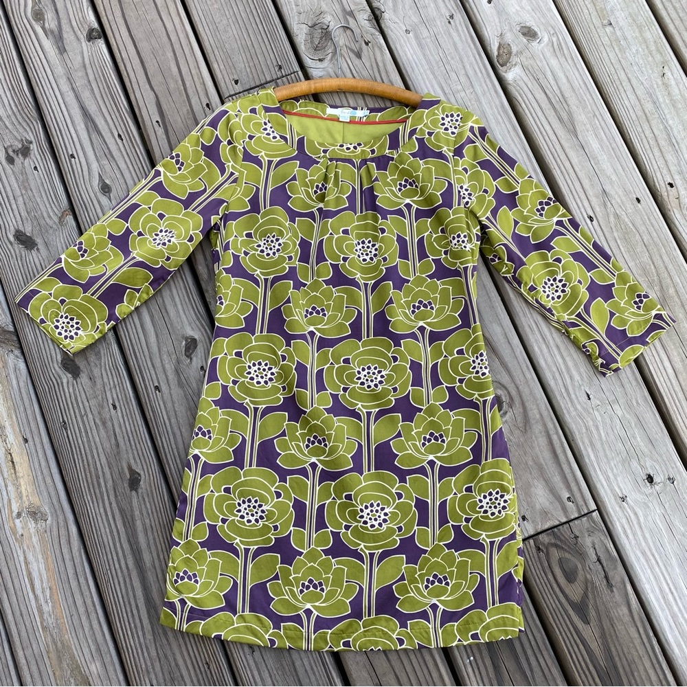 Boden Mod Floral Print Silk Blend Dress